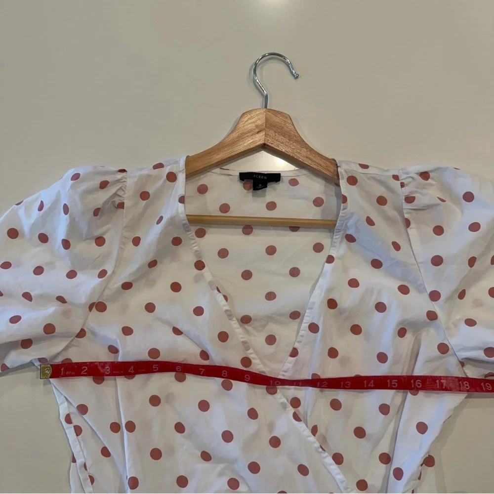 J. Crew Cotton Puff Sleeve Polka Dot Mini Dress Size‎ Small